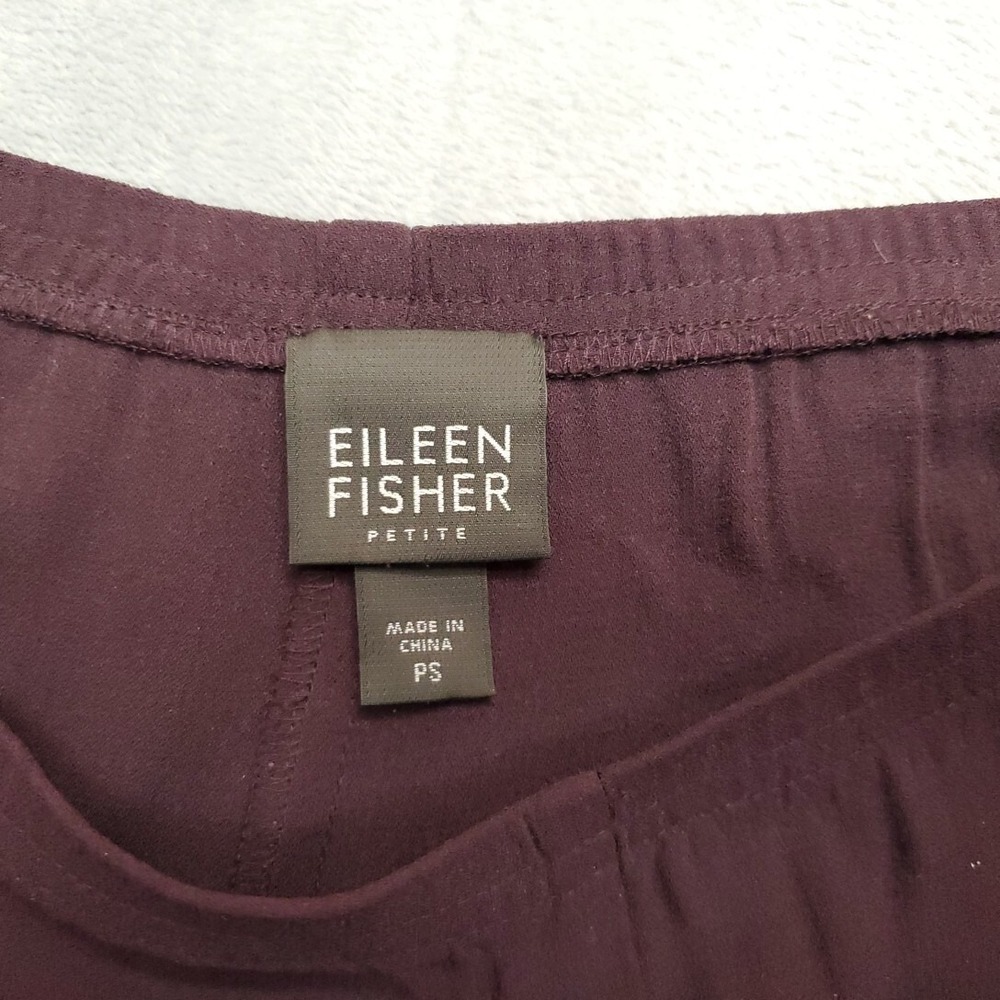 Eileen Fisher Pants Women SP Purple Wide Leg Lounge Minimalist‎ Retro Classic - Picture 4 of 10